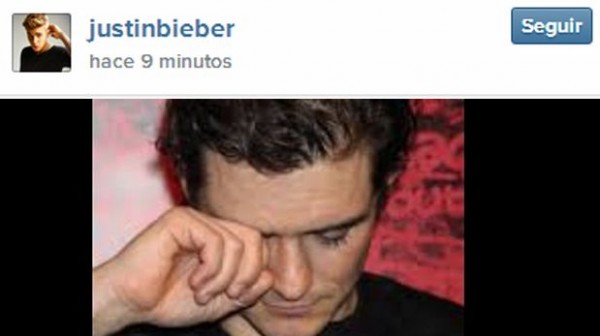Justin Bieber publicó esta fotografía de Orlando Bloom tras la pelea en Ibiza. (Fotos: Instagram)