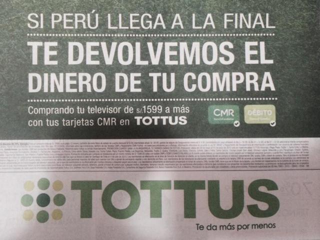 Copa América: Burlas de los peruanos sobre promoción de empresa chilena TOTTUS Copa América: Burlas de los peruanos sobre promoción de empresa chilena TOTTUS