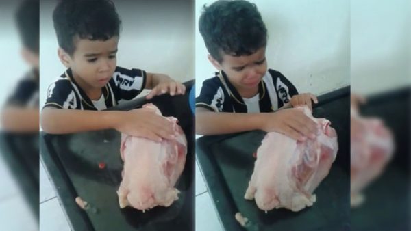 Las conmovedoras suplicas de un niño para que su madre no cocine los restos de un pollo se han viralizado en las redes sociales
