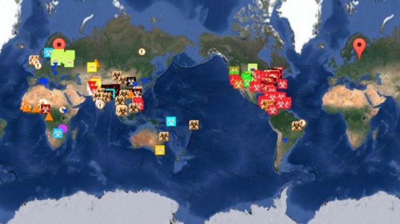 Mapa registra en tiempo real las epidemias y brotes de enfermedades en el mundo