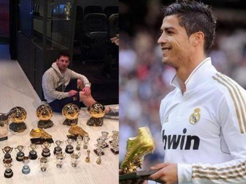 Mientras Lionel Messi luce sus demás premios, Cristiano Ronaldo prefiere donarlos