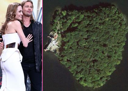 Angelina Jolie regala una isla en forma de corazón a Brad Pitt