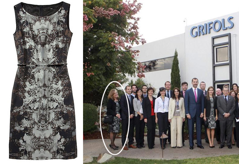 Princesa Letizia y una empleada de una fábrica coinciden el mismo vestido en una visita oficial.