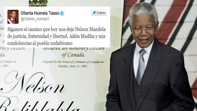 Nelson Mandela: Ollanta Humala pide «seguir el camino que hoy nos deja»