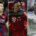 Lionel Messi, Cristiano Ronaldo, Franck Ribery