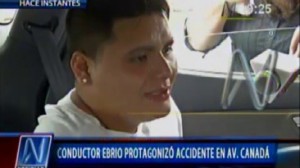 Chofer totalmente ebrio protagonizó escándalo tras chocar auto