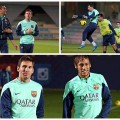 Lionel Messi lució recuperado y entrenó con Barcelona
