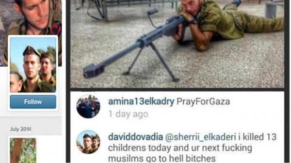 Soldado israelí presume en Instagram de haber matado a 13 niños palestinos.