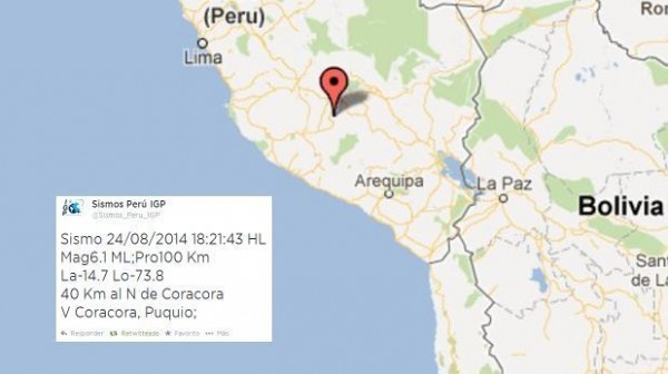 Un fuerte sismo de magnitud 6,1 remeció Lima y el sur del país