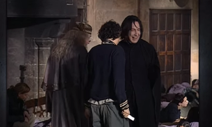VÍDEO: La genial broma de Snape y Dumbledore a Harry Potter
